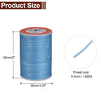 Round Leather Sewing Waxed Thread Polyester Wax String, Peacock Blue