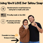 Grass Fed Beef Tallow Soap Bar, Natural Body Soap, Face Soap Citrus