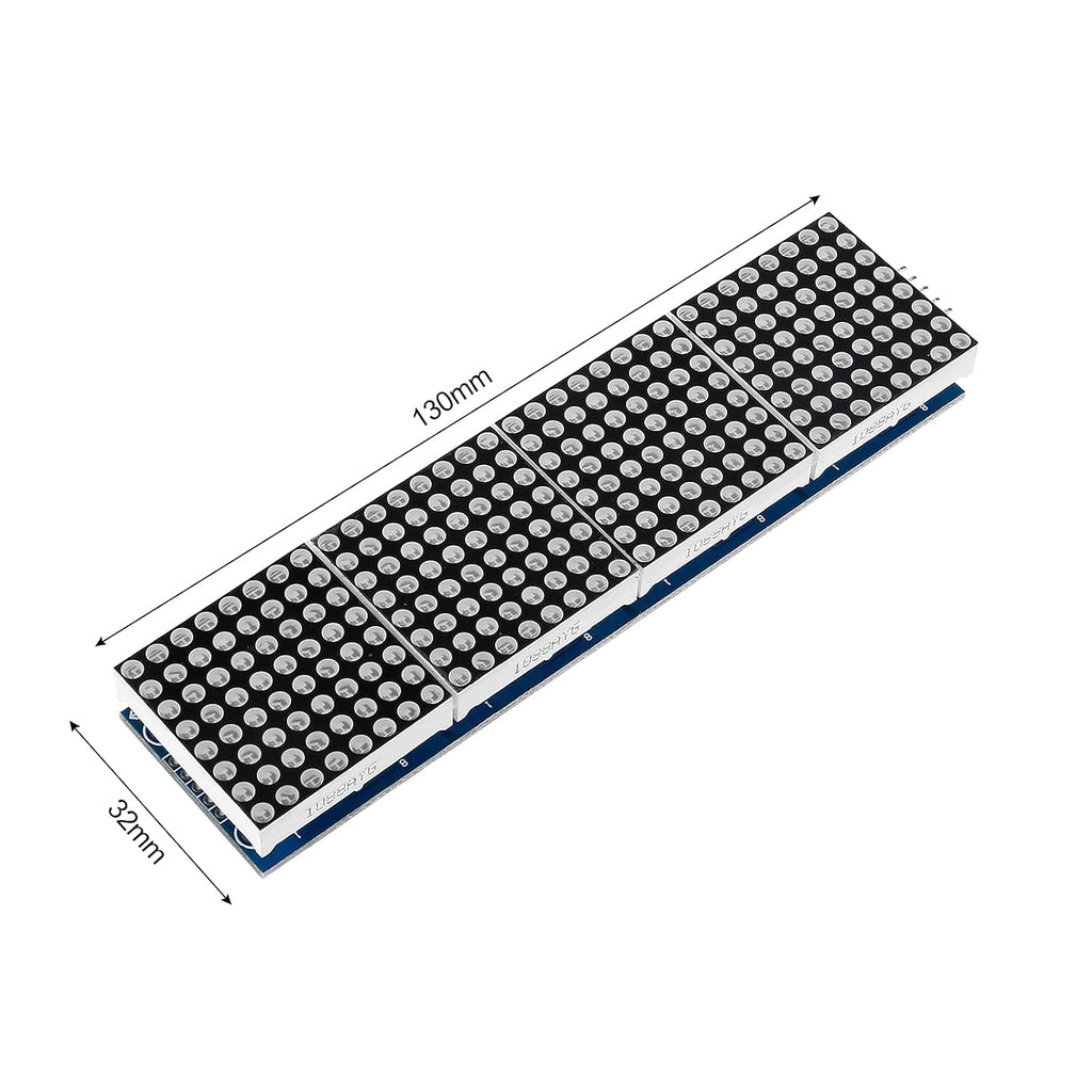 3PCS MAX7219 Dot Matrix Module 32x8 4 in 1 LED Display Modules Drive with 5Pin Wires for Arduino Raspberry Pi, Green