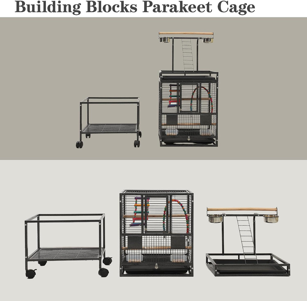 51" Small Bird Cage with Stand,Parakeet Cage, Parrot cage with Parakeet Toys, Bird Cage Accessories for Lovebirds