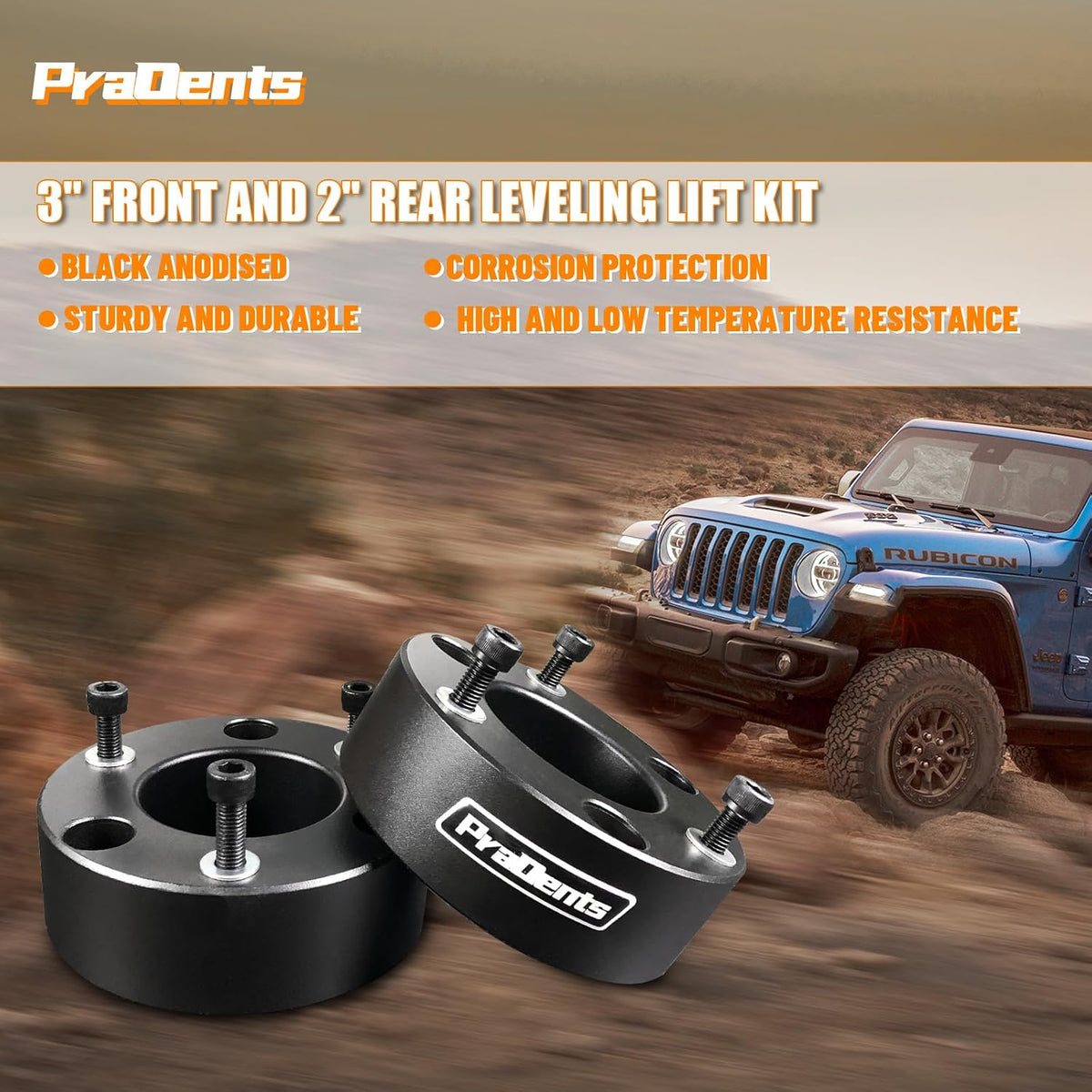 3" Front and 2" Rear Leveling Lift Kit for 2005-2022 Nissan Frontier, 2WD and 4WD Models