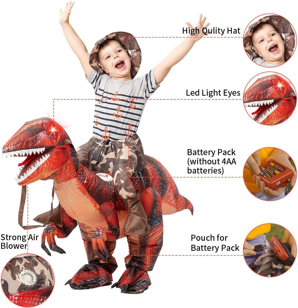 Inflatable Dinosaur Costume for Kids Halloween Costumes Boys Girls Funny Blow up Costume for Halloween Party Cosplay