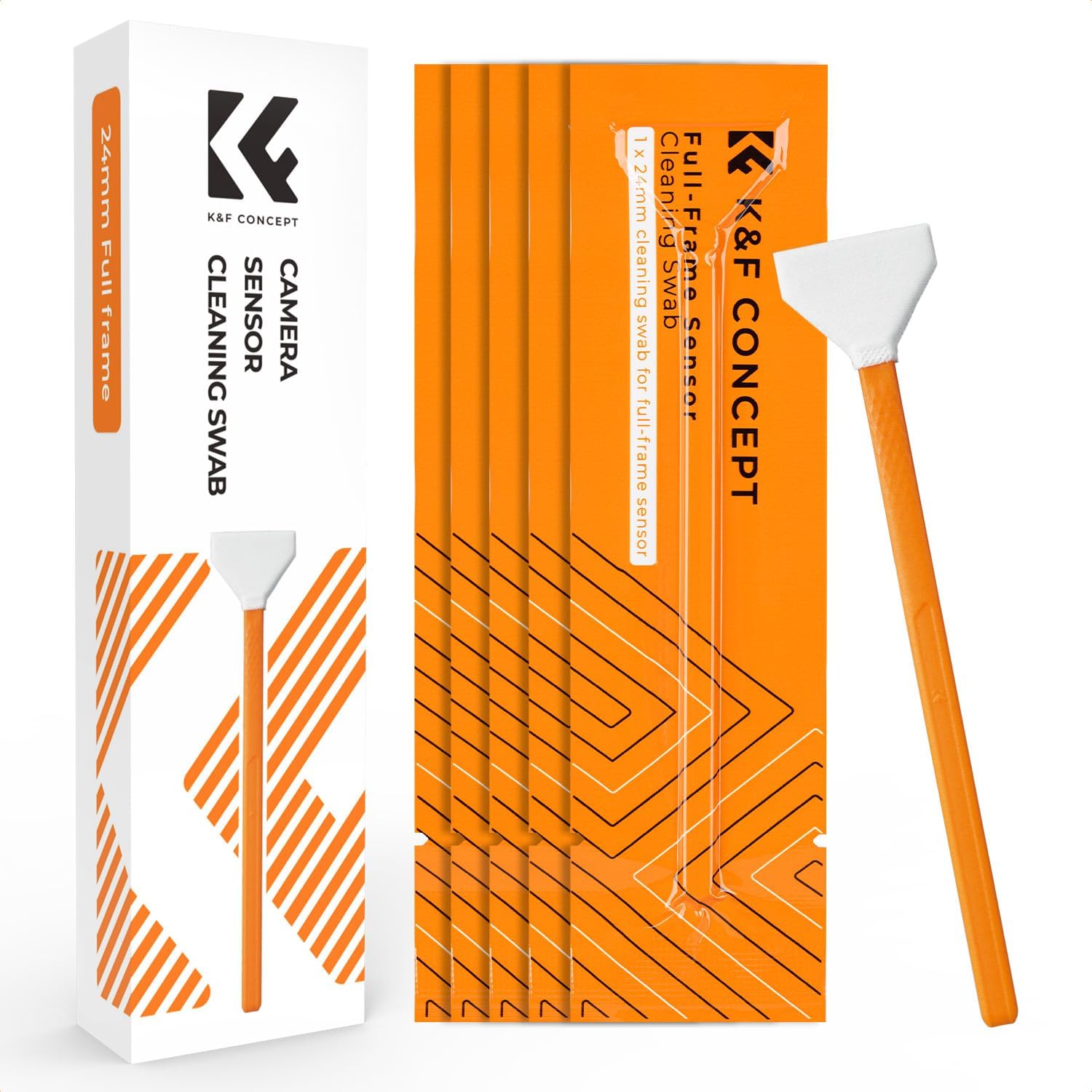 6 Pack Full-Frame Sensors Cleaning Swabs, Camera Clean | 24mm Sensor Swabs,Vacuum Packed,Soft and Flexible,Smooth and