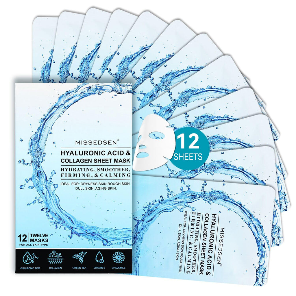 Collagen Face Mask 12PCS Face Masks Skincare,Face Masks Bulk
