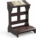 Prayer Kneeler Wooden Bench Stool with Padded Cushion and Storage Shelf - Heavy Duty Solid Wood Prayer Kneeler for