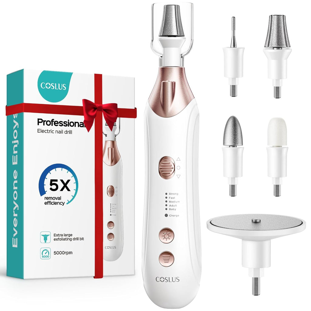 C43 Professional Manicure Pedicure Kit, Upgrade Wider Grinder, White