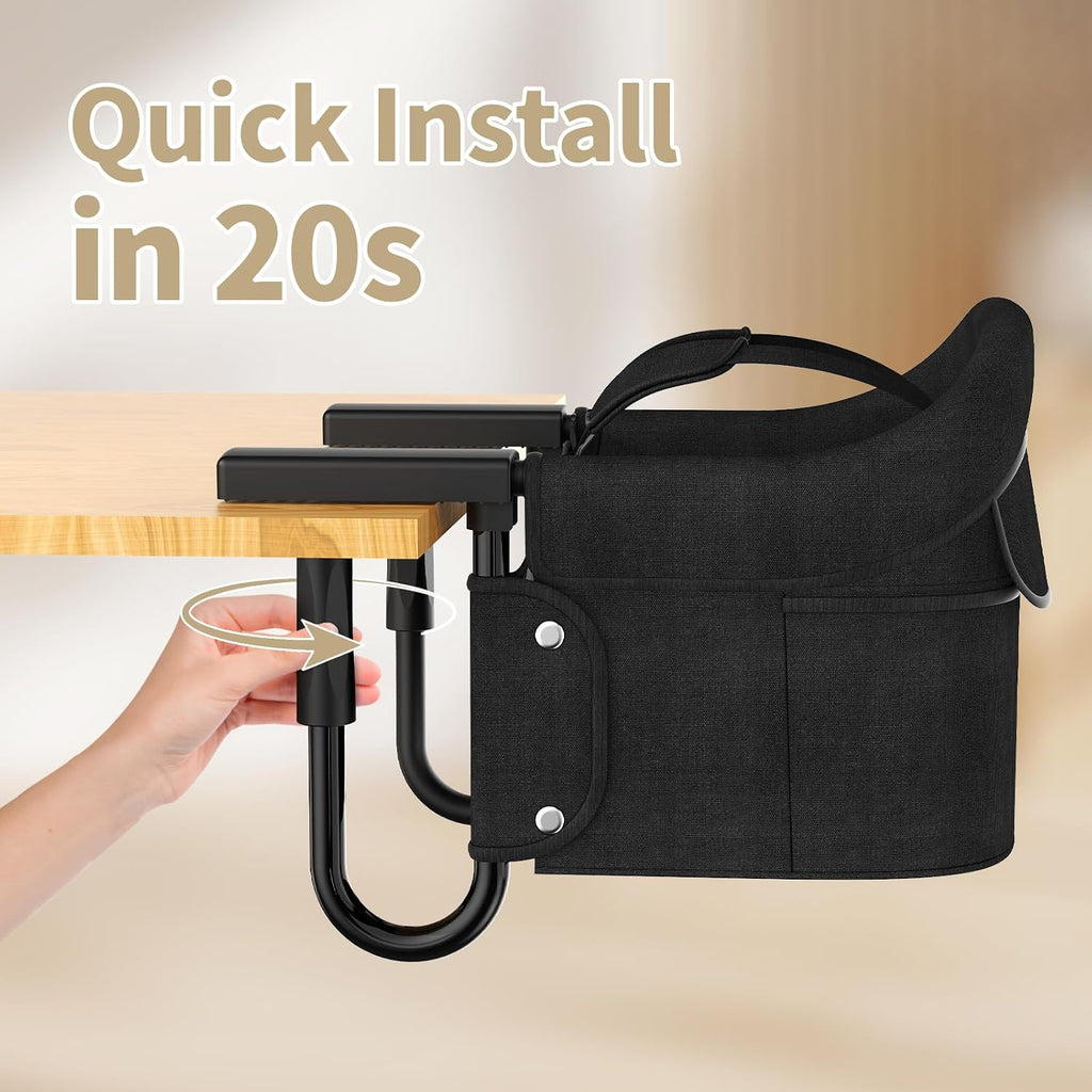 Portable Hook On High Chair for Babies & Toddlers from 6-36 Months,Clip On Baby Seat for Table,Fits Tables 0.8" to