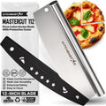 12-Inch Pizza Cutter Rocker Blade, 304 Stainless Steel Slicer Knife, Silver