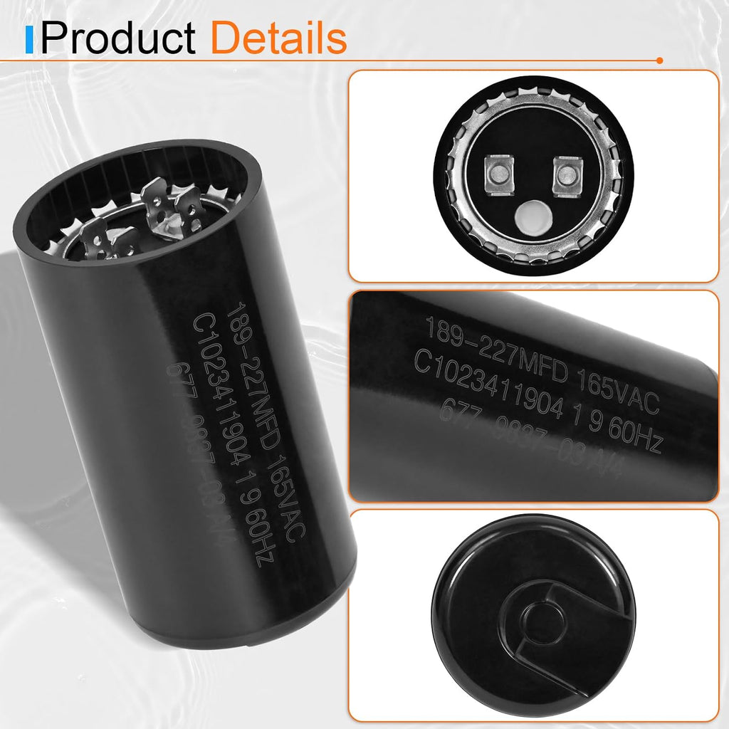PSMJ189 189-227 MFD UF / 165 VAC Compatible with Mallory Motor Start Capacitor Motor Start Capacitor Replacement