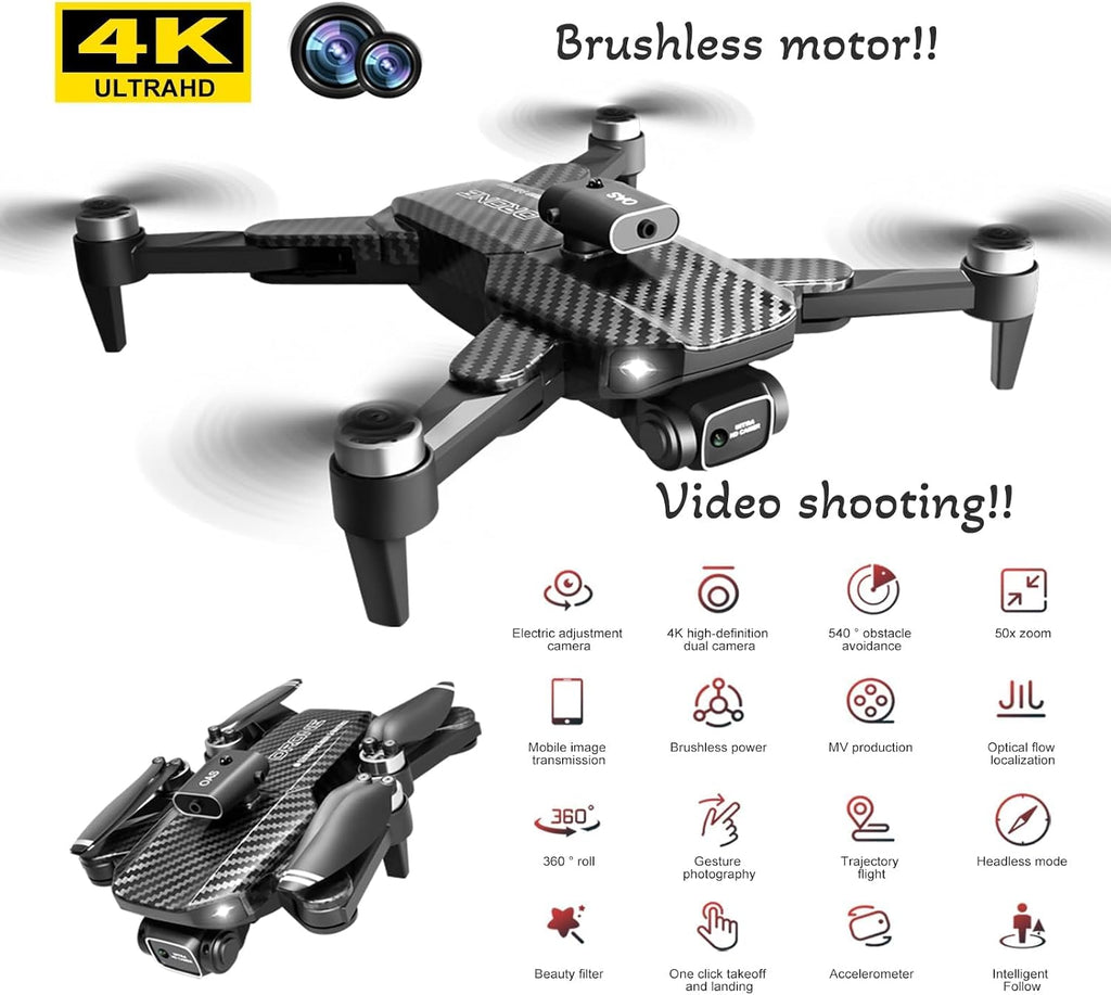 4K UHD GPS Drone (Equipped with dual cameras), Foldable Drone, small-scale Drone Control Quadcopter With Height