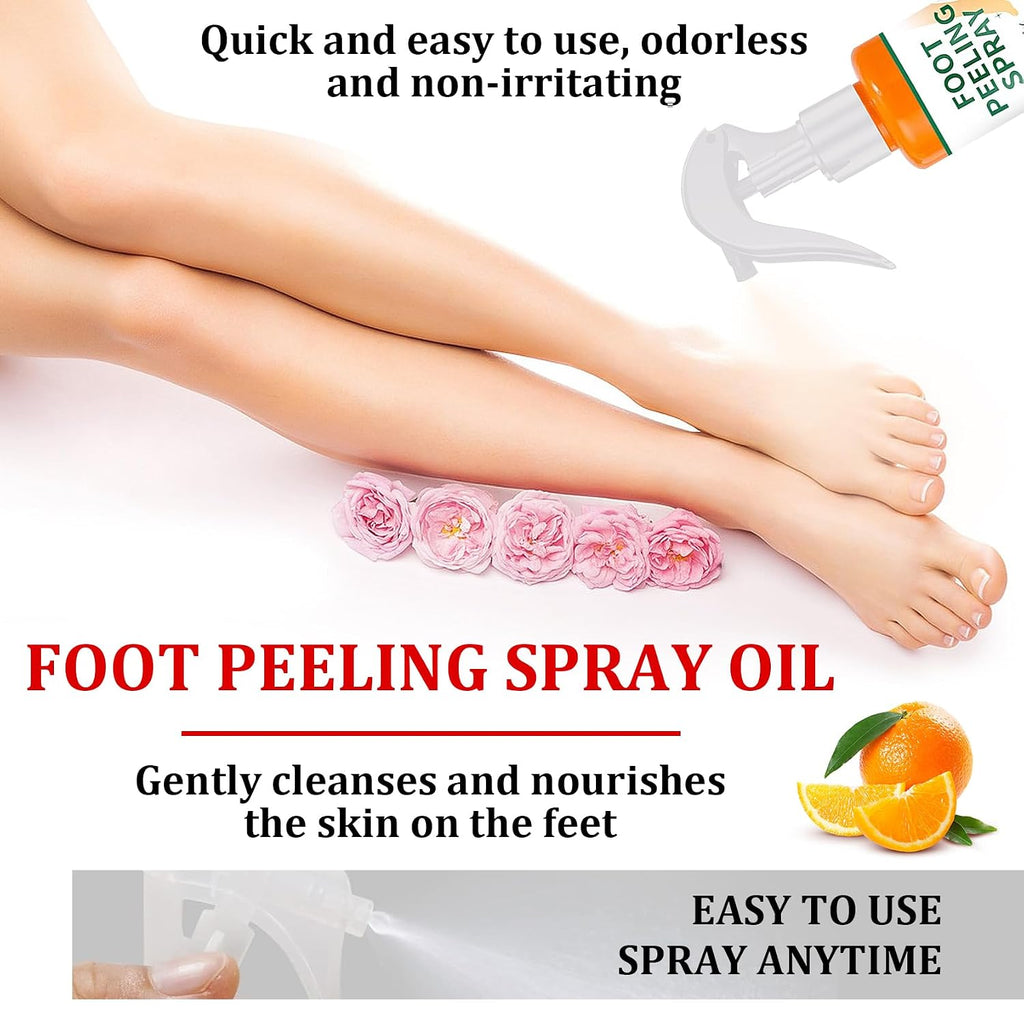 Foot Peeling Spray Oil,Moisturizing Nourishing Foot Exfoliating Peeling Spray,Instantly Hydrating Gently Foot Peel