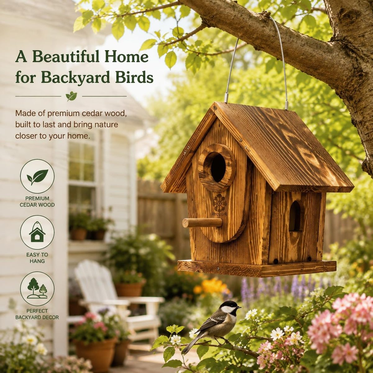Bird House Kit for Kids & Adults, DIY Cedar Birdhouse with Paint