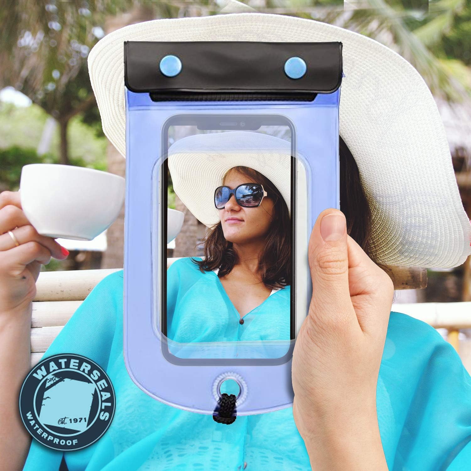 WaterSeals Triple Seal Waterproof Pouch + Dry Bag for Cell Phone or Tablet, Great for Kayak, Canoe, Pool, Beach