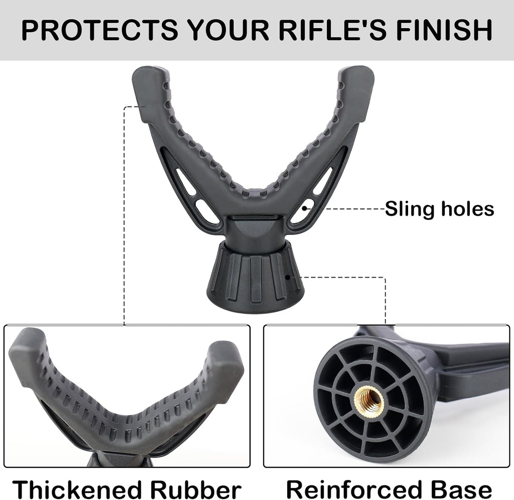 360° Rotating V Yoke Shooting Rest for Rifle Compatible with Shooting Stick Hunting Tripod, Gun Tripod and Monopod