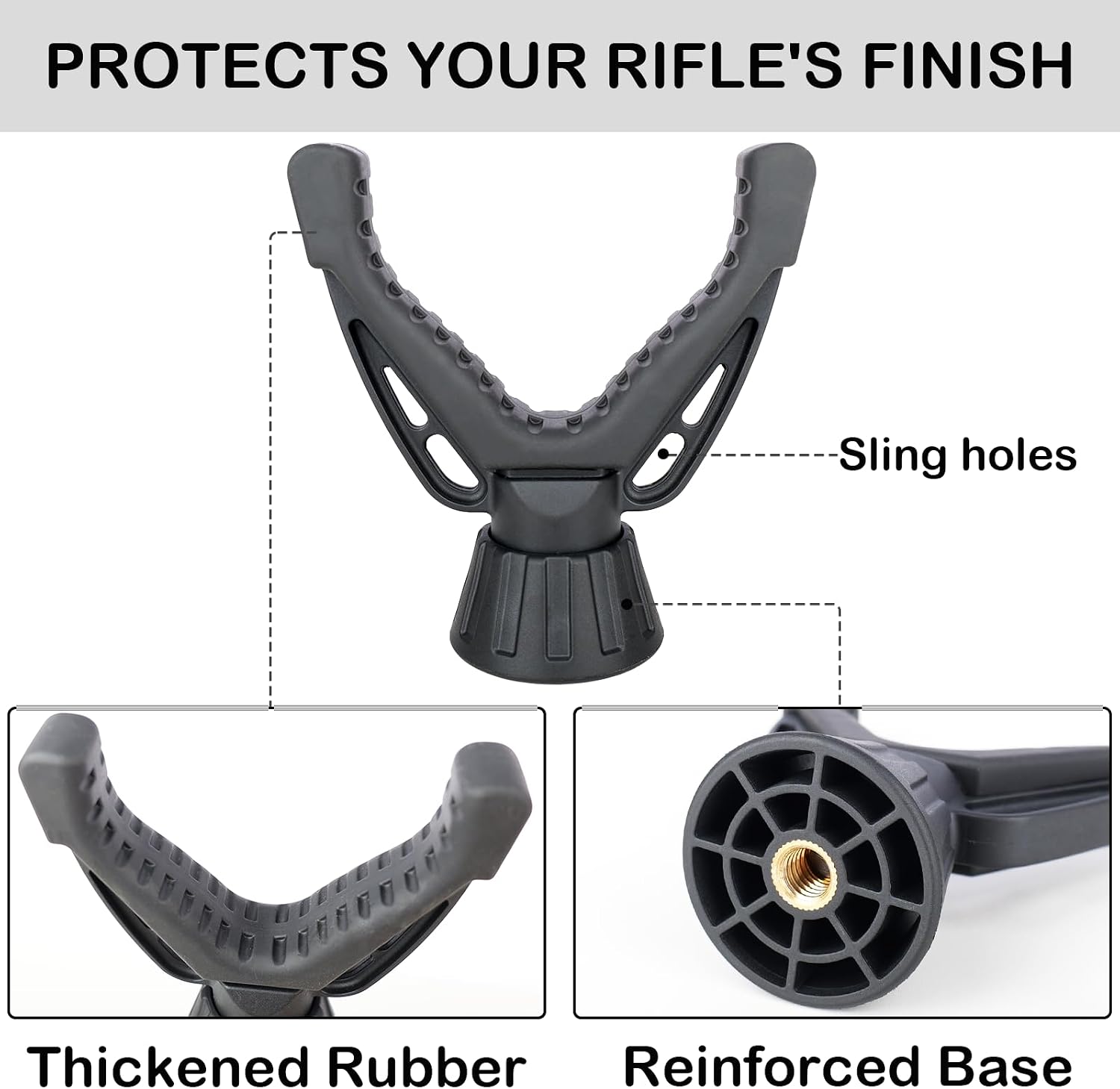 360° Rotating V Yoke Shooting Rest for Rifle Compatible with Shooting Stick Hunting Tripod, Gun Tripod and Monopod