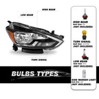 Halogen Headlight Assembly Compatible with 2016-2019 Nissan Sentra