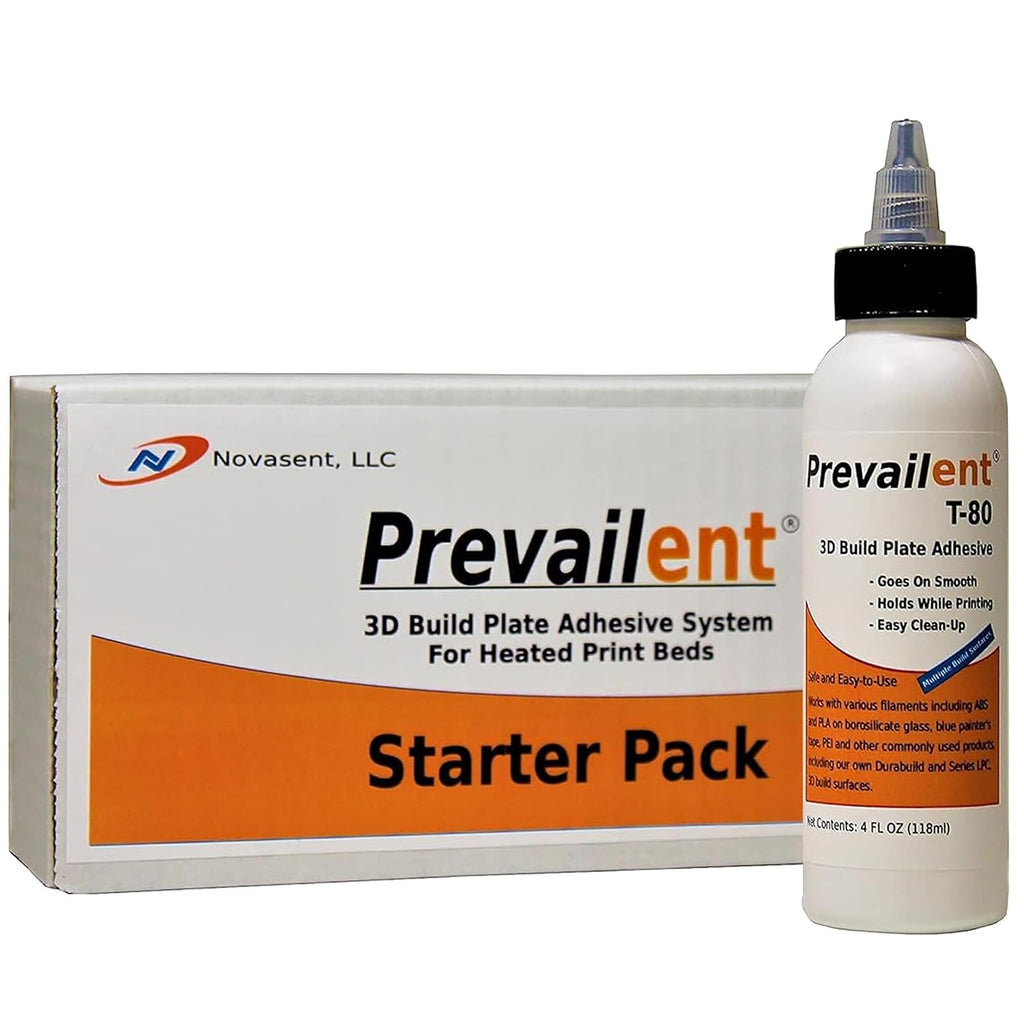 3D Printer Bed Adhesive Starter Pack - Prevailent T-80, 4 fl oz (118ml) | PLA, PETG, ABS, TPU & More, Bed Glue for