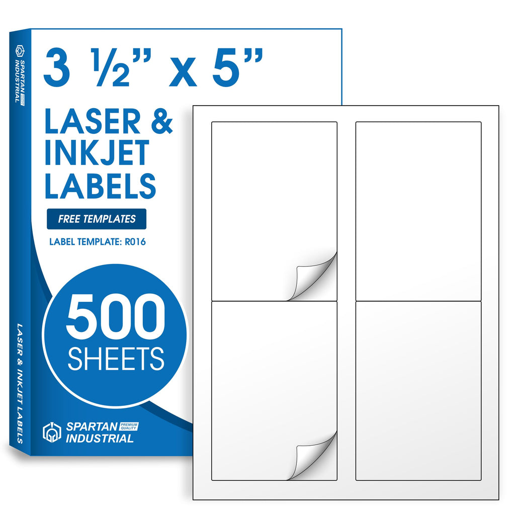 3.5" X 5" Matte White Printable Shipping Labels (500 Sheets, 2000 Stickers)