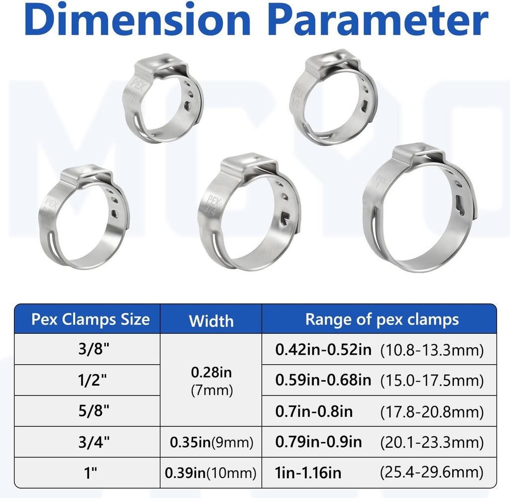 120PCS 3/4 Pex Crimp Rings, 304 Stainless Steel Pex Fittings