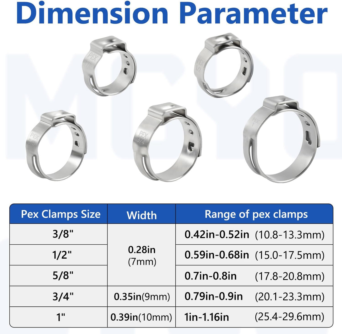 120PCS 3/4 Pex Crimp Rings, 304 Stainless Steel Pex Fittings