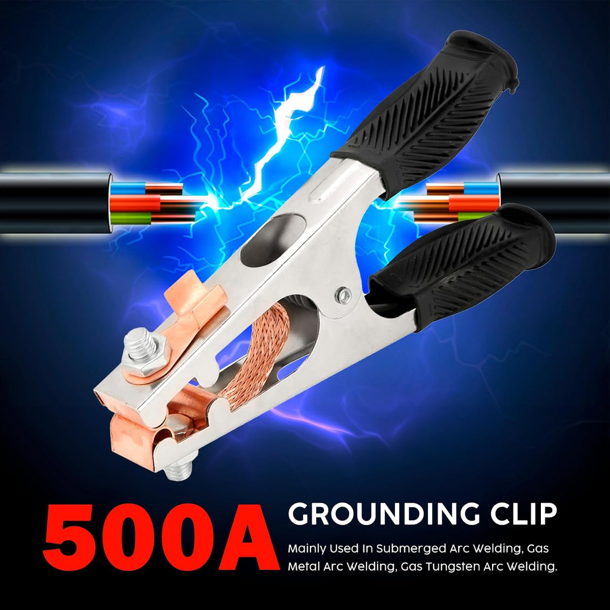 Welding Ground Clamp, 500A Electroplated Grounding Earth Clip