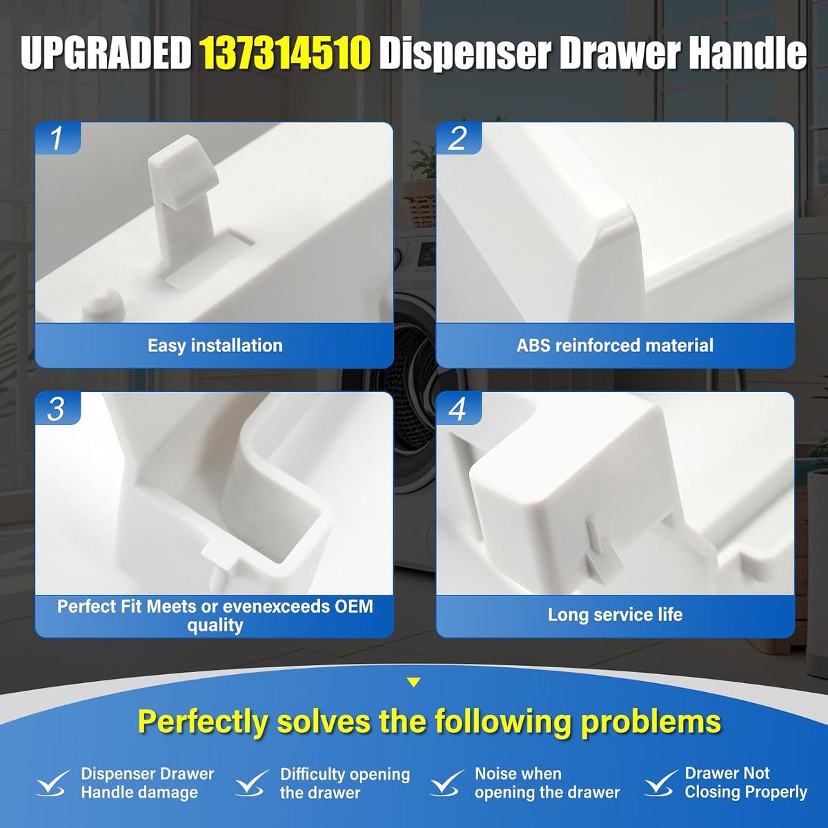 137314510 Washer Dispenser Drawer Handle Replacement for Frigidaire