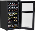 28-Bottle Dual Zone Compressor Wine Cooler, Freestanding Mini Fridge