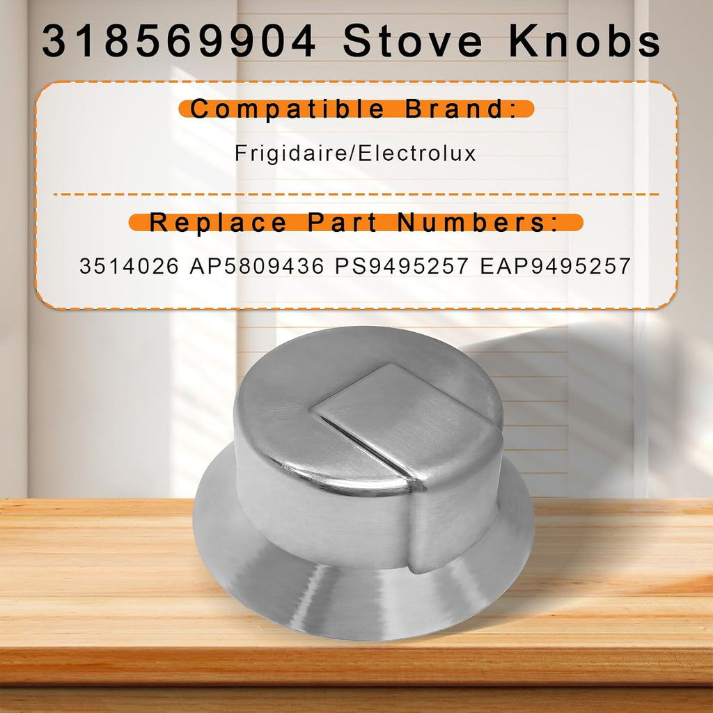 (5 Pack) 318569904 Stove knobs Replacement for Frigidaire Electrolux