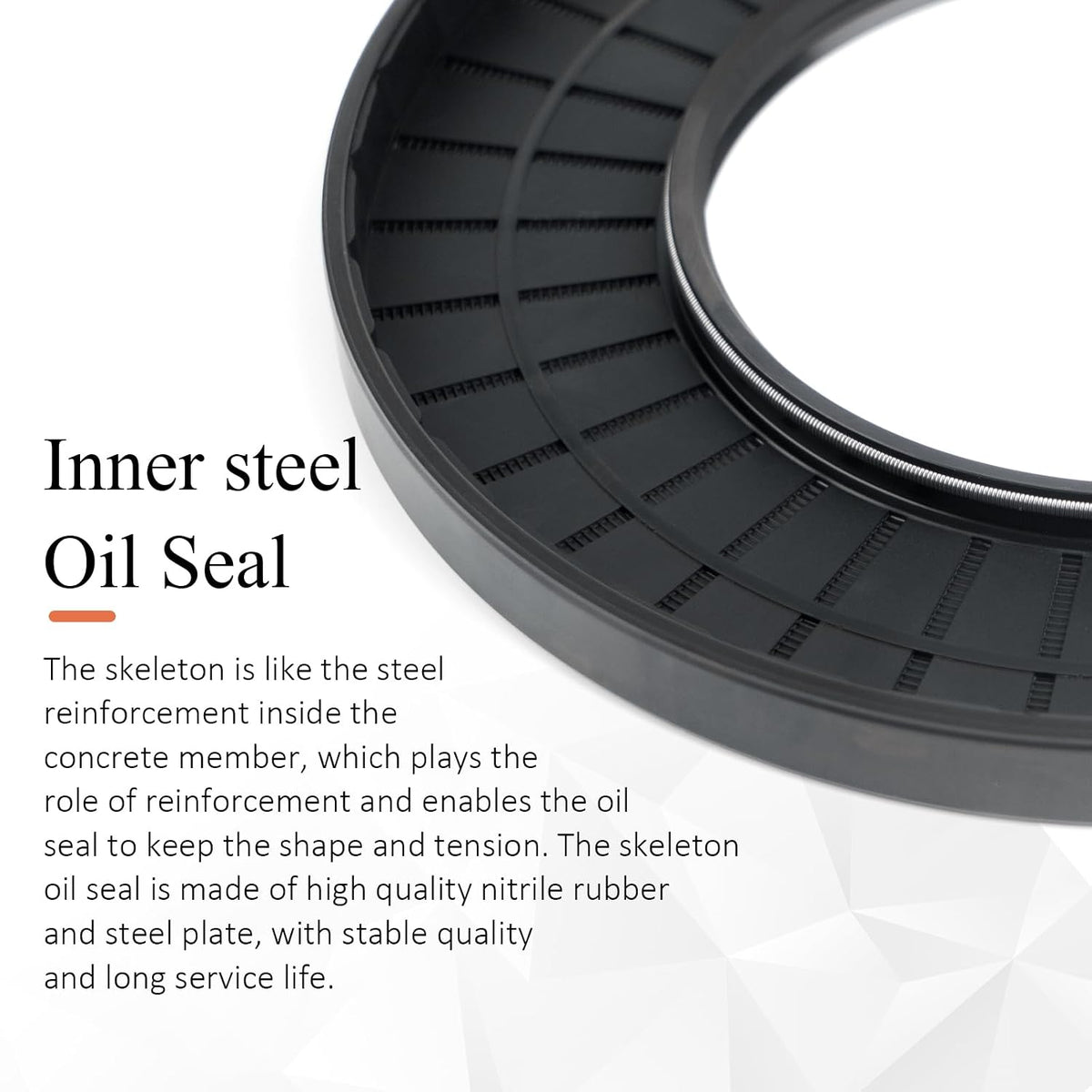 XIKE TC 45x62x8mm Nitrile Rubber Double Lip Spring-Loaded Oil Seal (2 Pack)