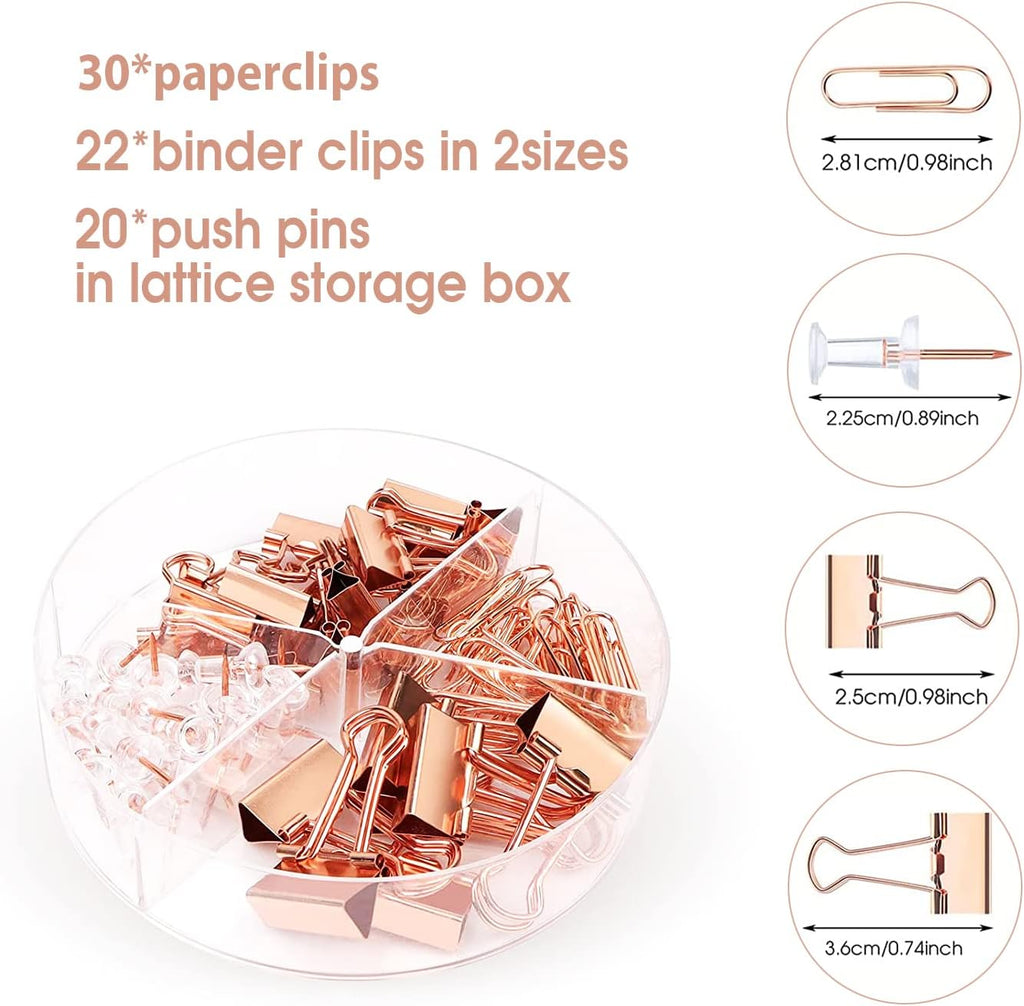 Rose Gold Desk Organizers and Accessories Office Supplies Set Stapler, Pen Holder, Phone Holder, Scissors, Pen