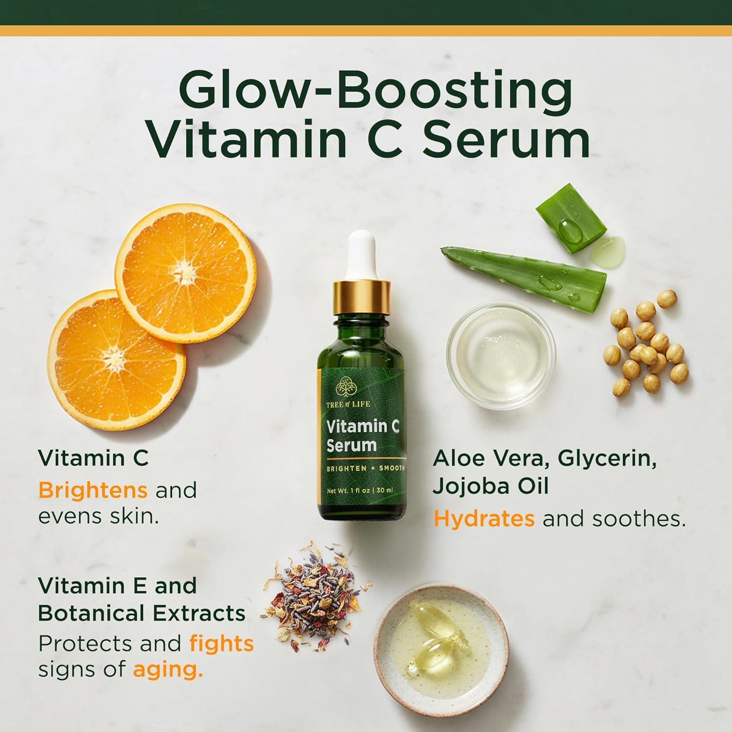 Vitamin C Serum for Face - Brightening and Hydrating Face Oil for Dark Spots and Fine Lines - Suitable for Sensitive