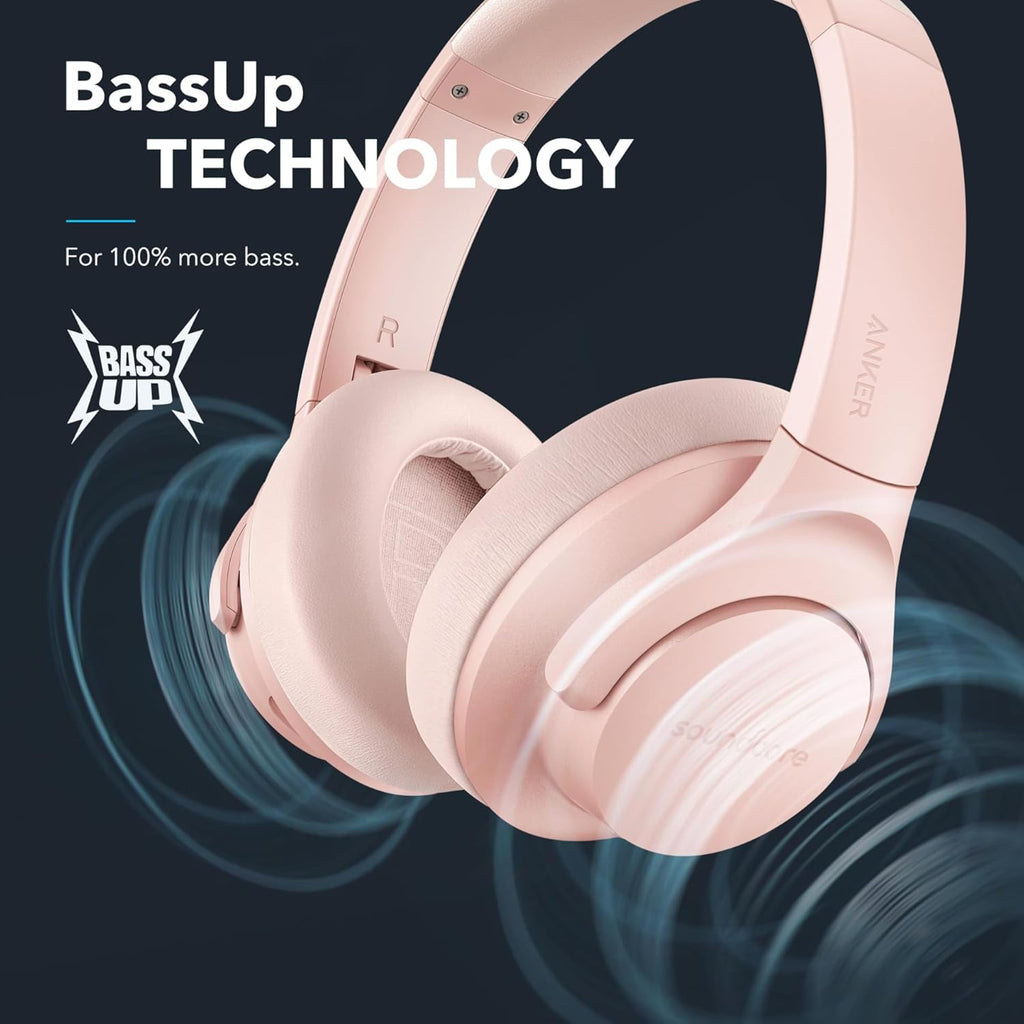 Anker Life Q20 Hybrid Active Noise Cancelling Headphones, Wireless Over Ear Bluetooth Headphones, 60H Playtime
