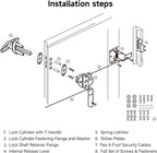 Universal Garage Door Lock Kit with Spring Latch and Keyed Handle for Single/Double Garage Door 7' - 18' Wide