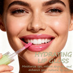 4 Pack Hydrating Glow Lip Oil Set, Moisturizing Lip Gloss, LIGHT