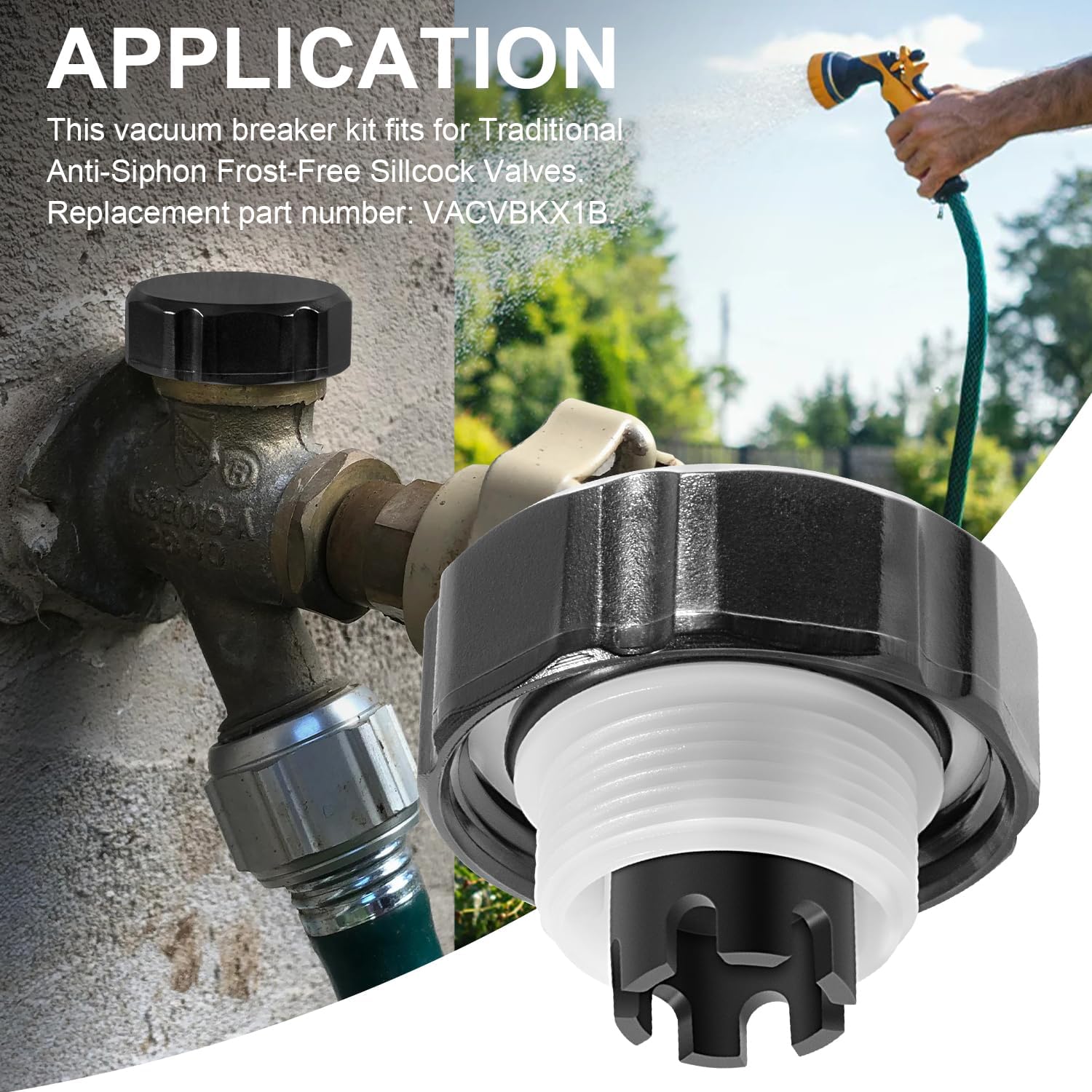 Replaces for VACVBKX1B Vacuum Breaker Replacement Kit for Traditional Anti-Siphon Frost-Free Sillcock Valves (1 Pack)