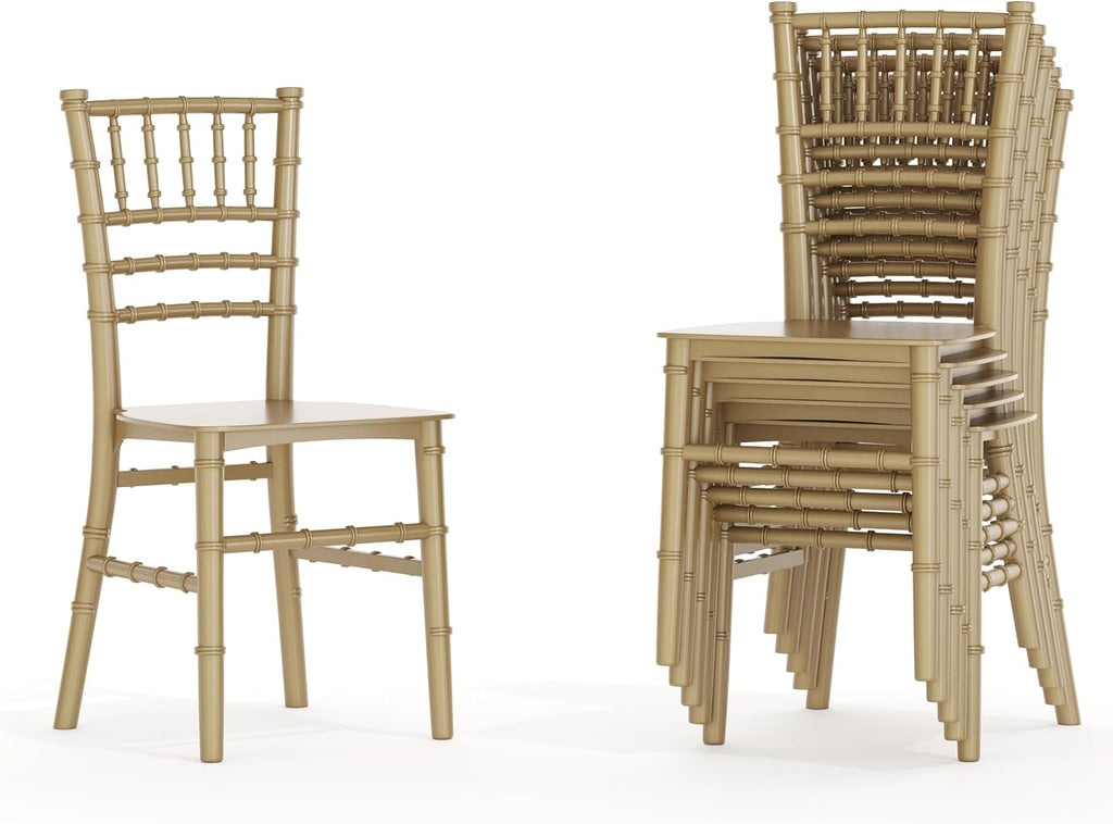 Hercules Kids Resin Chiavari Chair, Gold, 6-Pack
