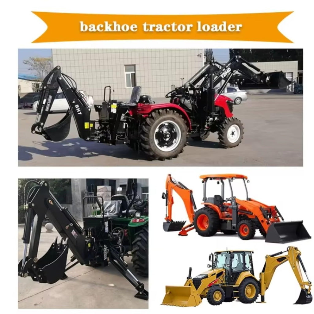 Multi-function Backhoe Loader, 4 Wheel Drive Hydraulic Excavator Loader, Earthmoving Equipment for Farm, Building