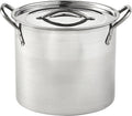 USA Stainless Steel Stock Pot 20-Quart, Silver | Mirror-Polished Finish, Durable Handles with Lid, Compatible with