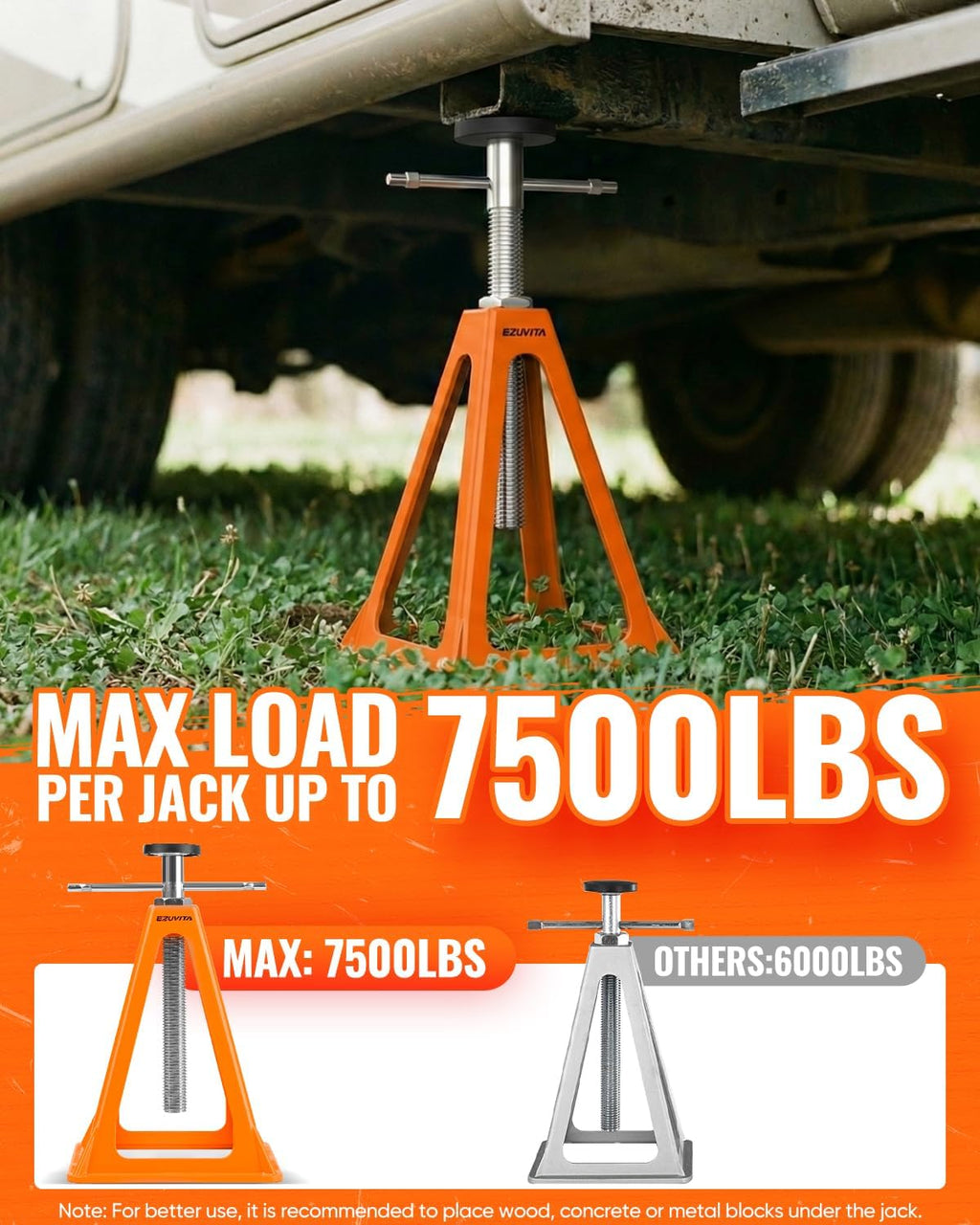 4-Pack 7500LBS RV Stabilizer Jacks | 11"-17" Adjustable Height, Cast Aluminum Construction, Travel Trailer, Camper &