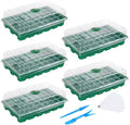 Seedling Trays Seed Starter Tray, 5-Pack Mini Propagator Plant Greenhouse Grow Kit with Humidity Vented Domes and