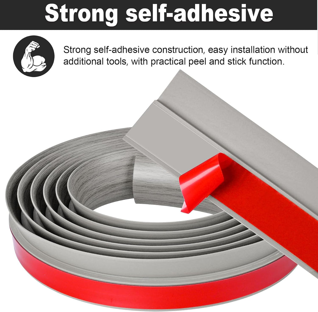 10Ft Carpet Floor Transition Strip, Self Adhesive Floor Edging Trim Strip, PVC Threshold Cover for Doorway, Floor