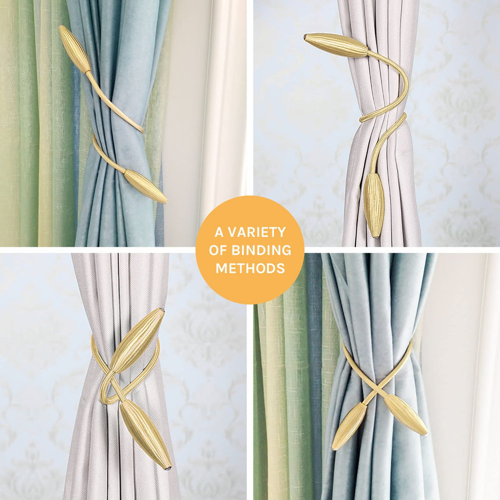 2 Pack DIY Curtain Tiebacks Clips Crystal Decorative Creative Twist Drape Tie Backs European Style Random Modelling