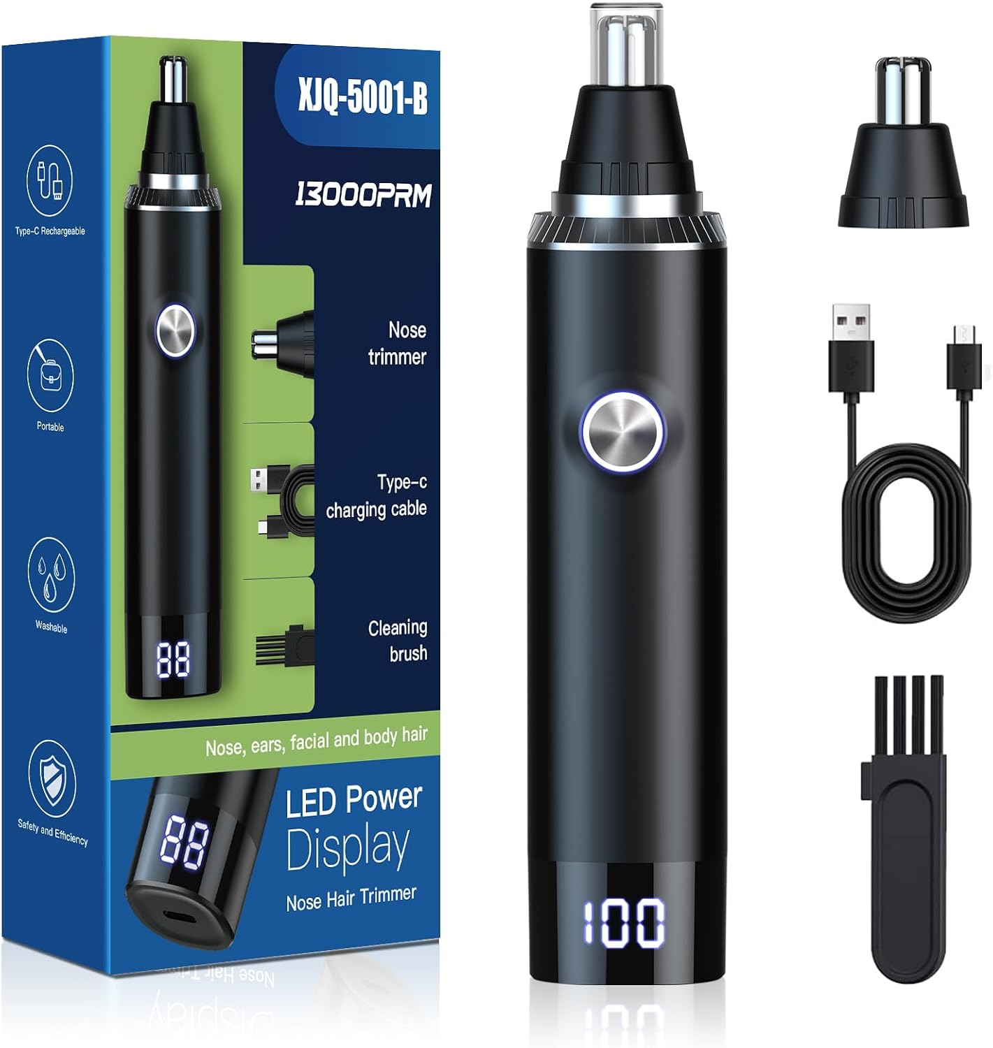 Ear and Nose Hair Trimmer for Men Women, 2026 Professional Painless USB Rechargeable Eyebrow & Facial Hair Trimmer