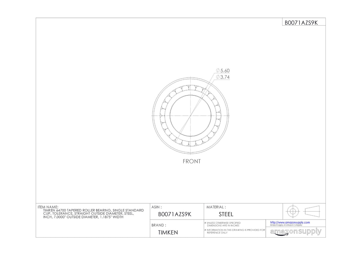 Timken Tapered Roller Bearing Cup - 64700