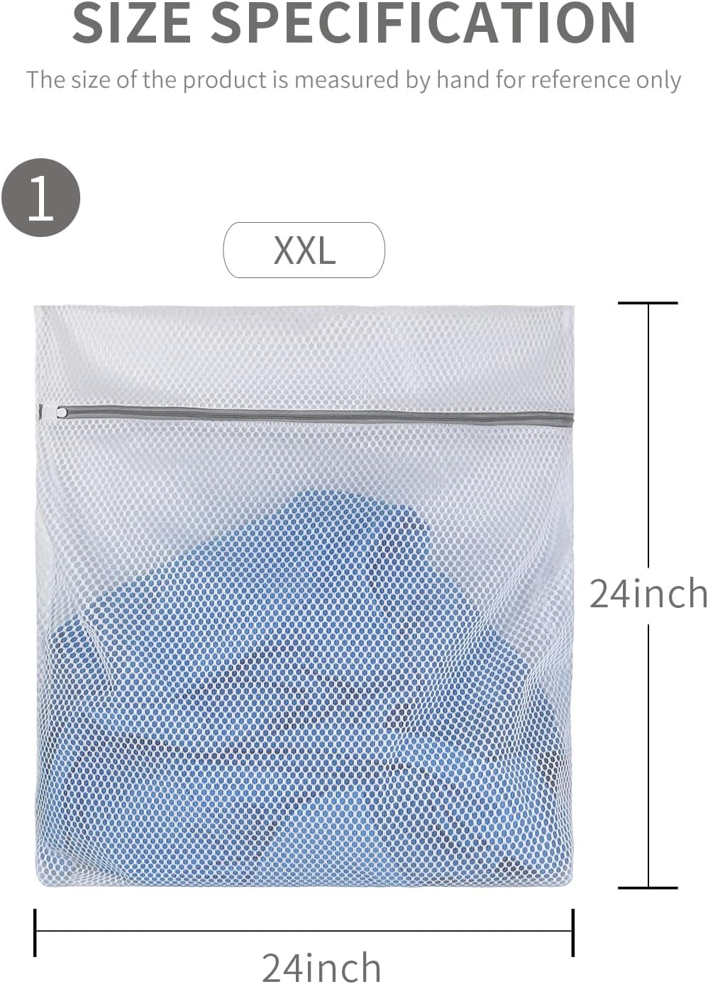 2 XX-Large Honeycomb Delicates Bags for Washing Machine, 24 x 24 Inches lingerie bags for Laundry, Travel Storage