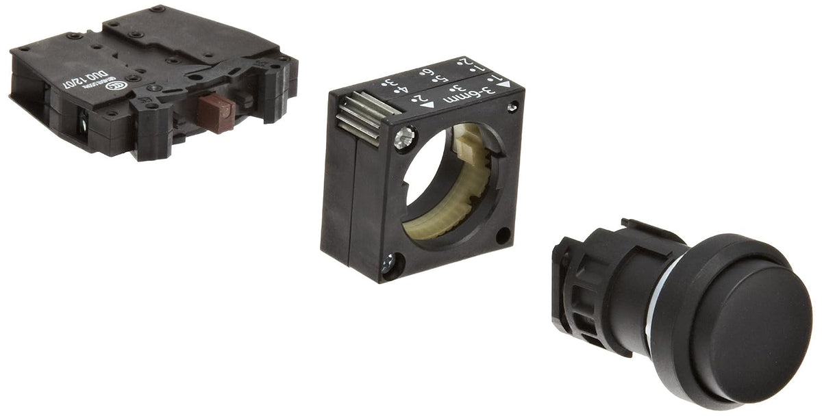 Siemens 3SB3201-0BA11 Pushbutton Unit, Extended Button, Momentary Operation, 1 NO + 1 NC Contact Type, Black