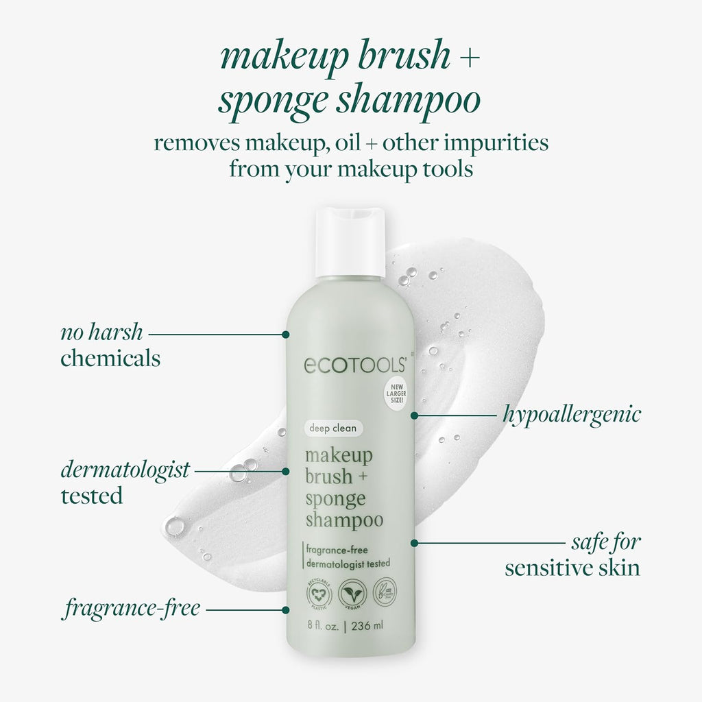 XL Makeup Brush Cleanser, Sponge Shampoo, Fragrance-Free, 16 Fl Oz | Cleaner brushes and sponges, makeup brush soap