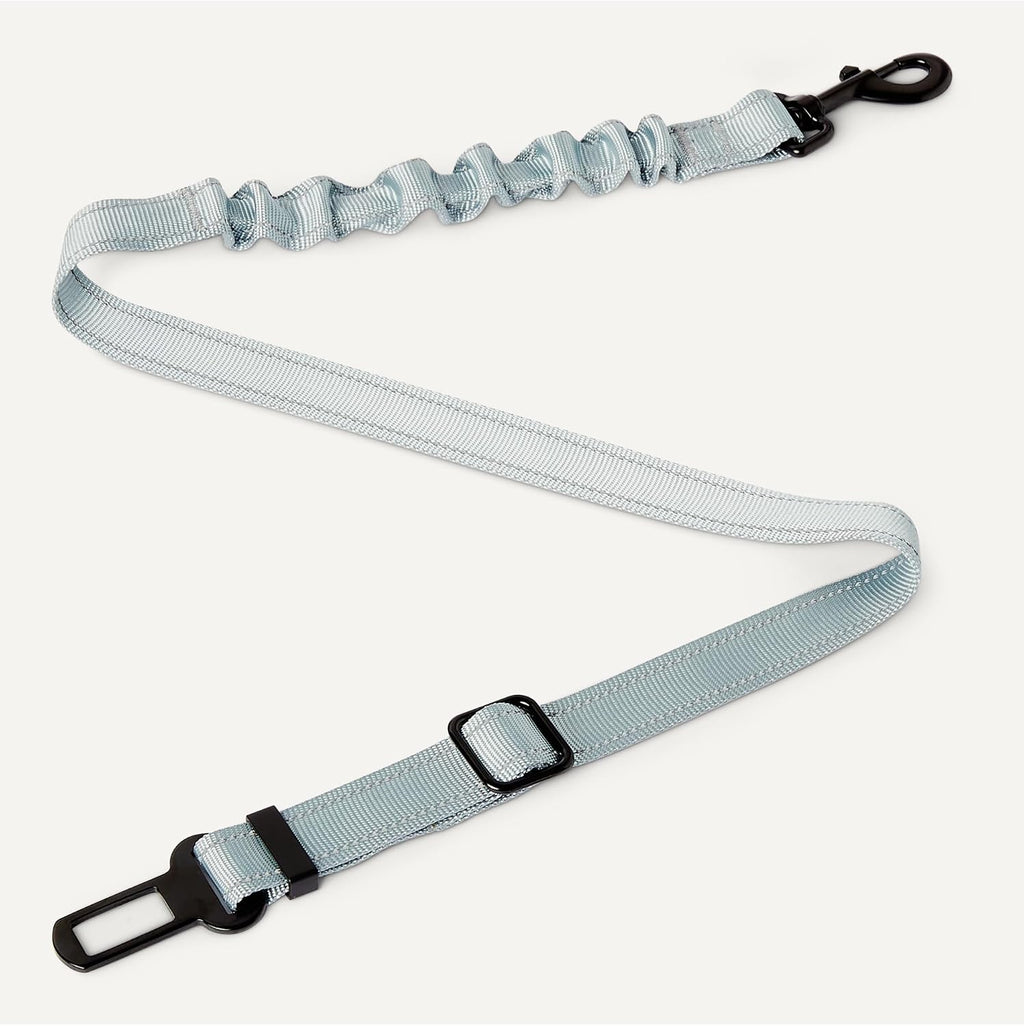 Reflective Dog Seat Belt with Collapsible Travel Bowl, Elastic Design, 360° Metal Clasp, for Dogs up to 44 lbs, 26.3