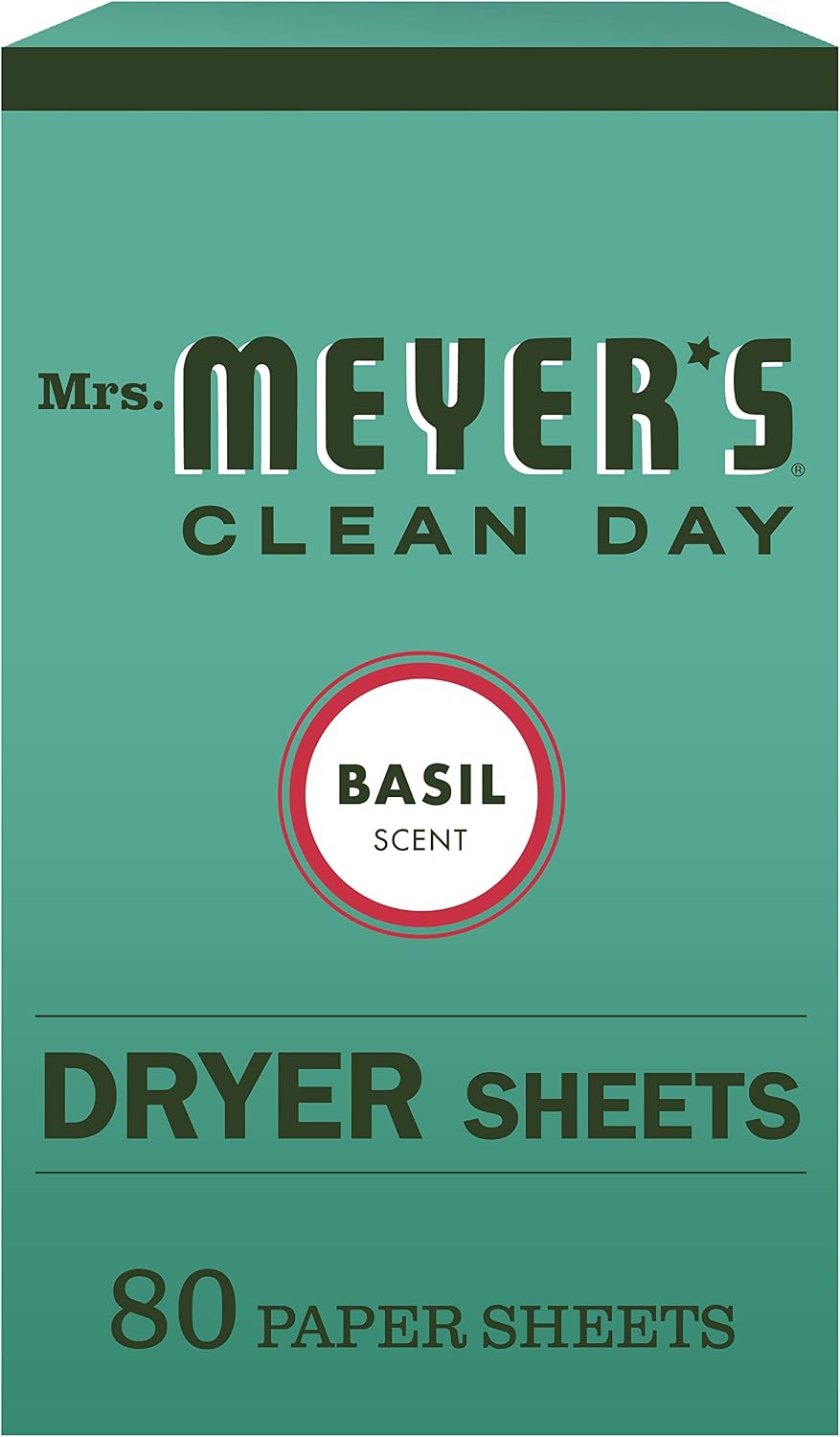 Clean Day Dryer Sheets, Softens Fabric, Reduces Static, Cruelty Free Formula, Basil Scent, 80 Count