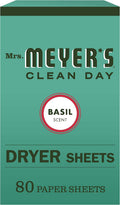 Clean Day Dryer Sheets, Softens Fabric, Reduces Static, Cruelty Free Formula, Basil Scent, 80 Count